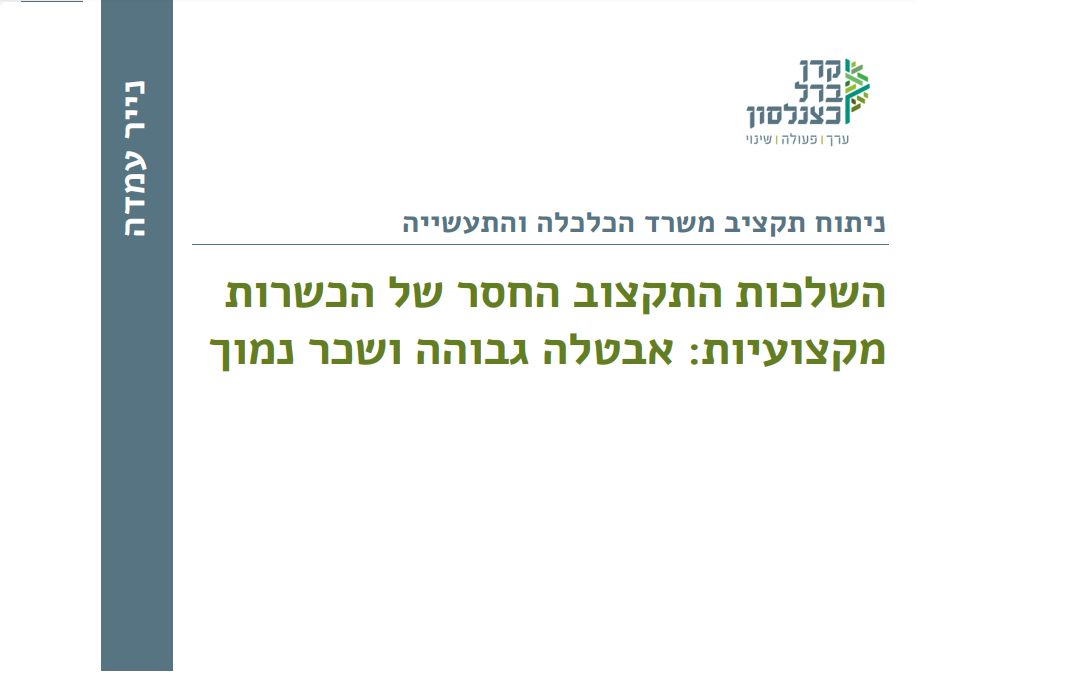 [:he]ניתוח תקציב משרד הכלכלה והתעשייה | השלכות התקצוב החסר של הכשרות מקצועיות: אבטלה גבוהה ושכר נמוך[:]