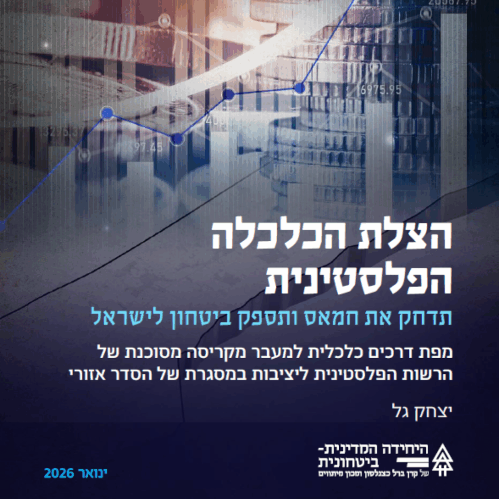 הצלת הכלכלה הפלסטינית תספק ביטחון לישראל